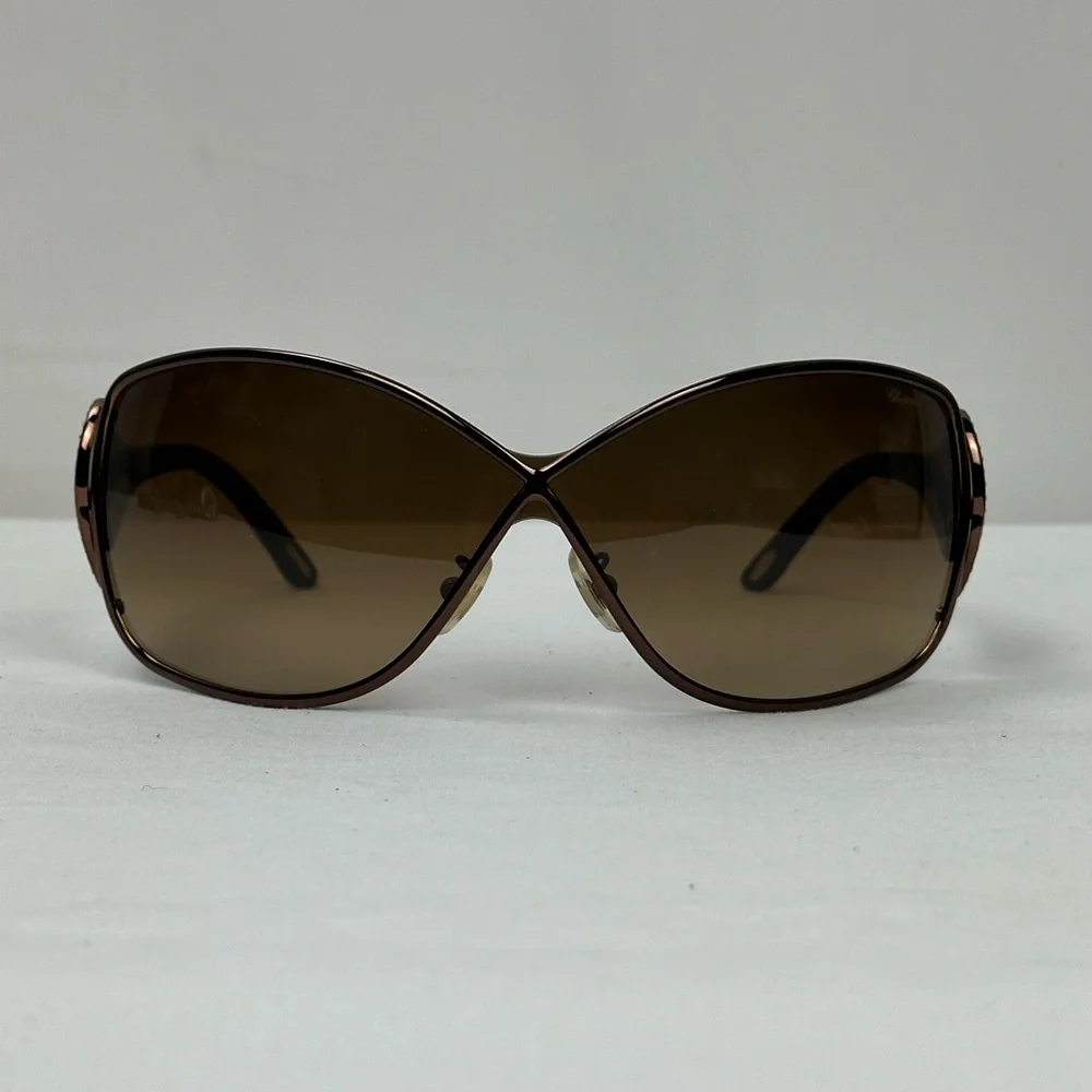 Chopard Women's Brown Gradient Logo Oval Sunglasses